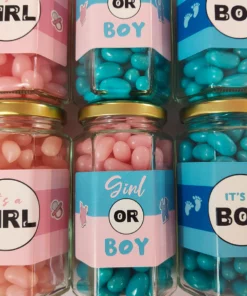 LollyShop Blue Baby Shower Jars